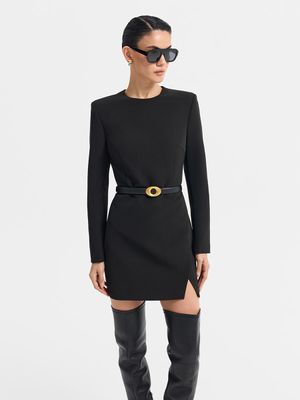 Платье мини с ремнем