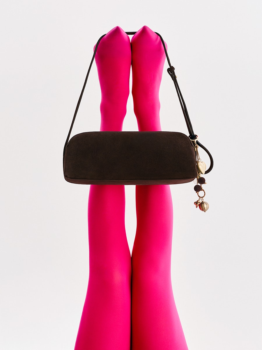 Сумка-багет из натуральной замши