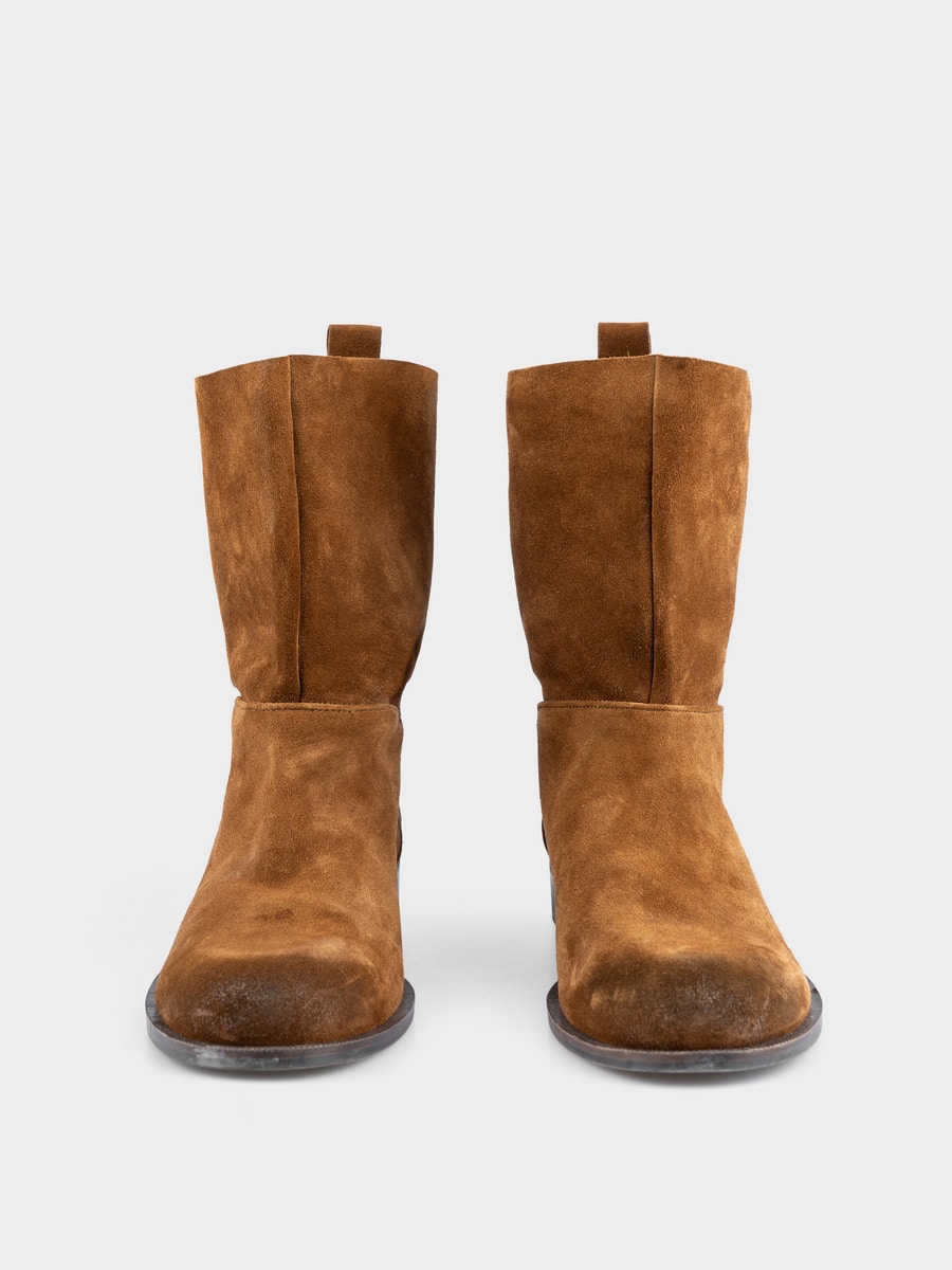 Полусапоги из натуральной замши