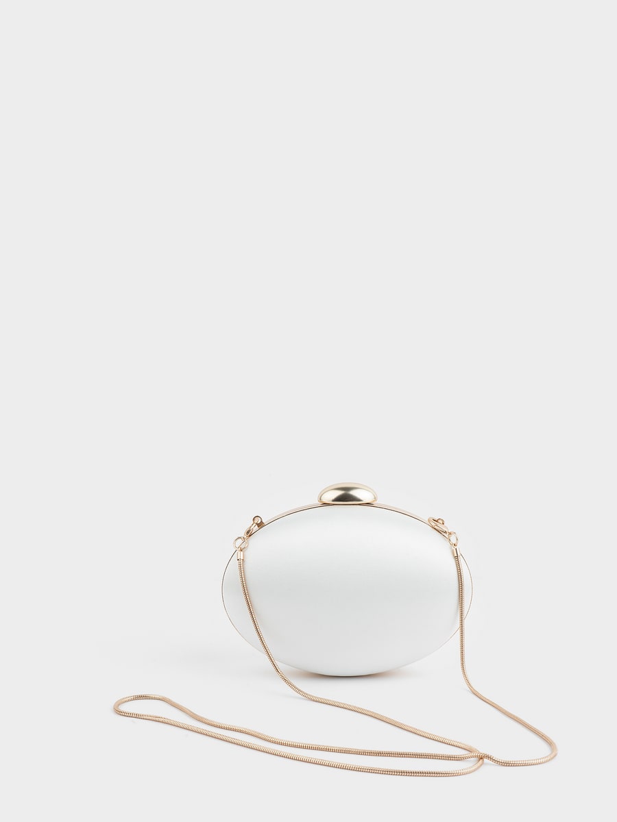 Клатч из сатина с цепочкой