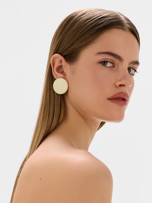 

Круглые серьги-пусеты с экокожей