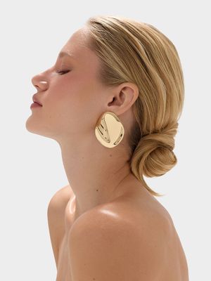 Объемные серьги из мятого металла
