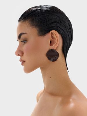 Серьги из мятого металла с эмалью